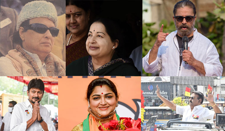 Tamil actor-politicians collage